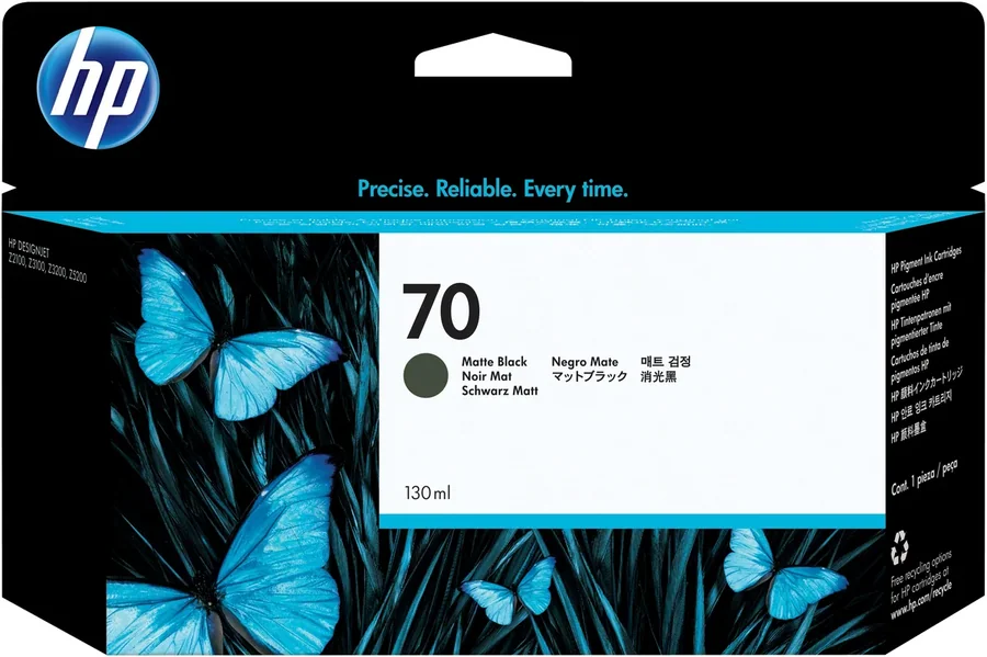 HP 70 130-ml Matte Black DesignJet Ink Cartridge (C9448A)