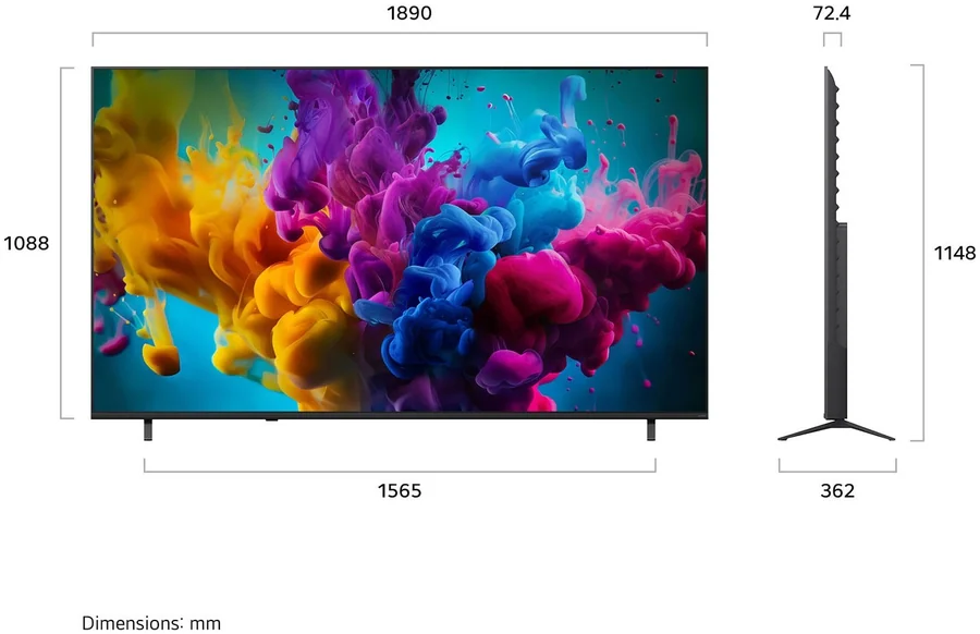Смарт-телевизор LG 85QNED8MB6T QNED evo Mini LED AI 4K