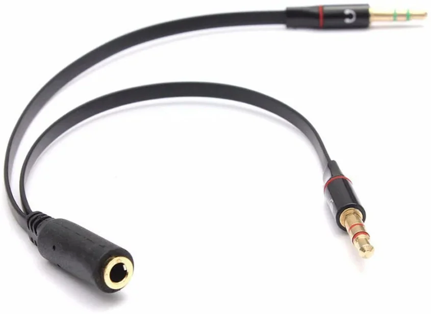 Gold Touch Female PL to SPK & MIC Audio Adapter