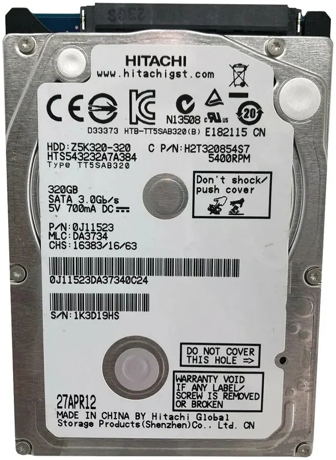 דיסק קשיח פנימי לנייד HGST HTS543232A7A384