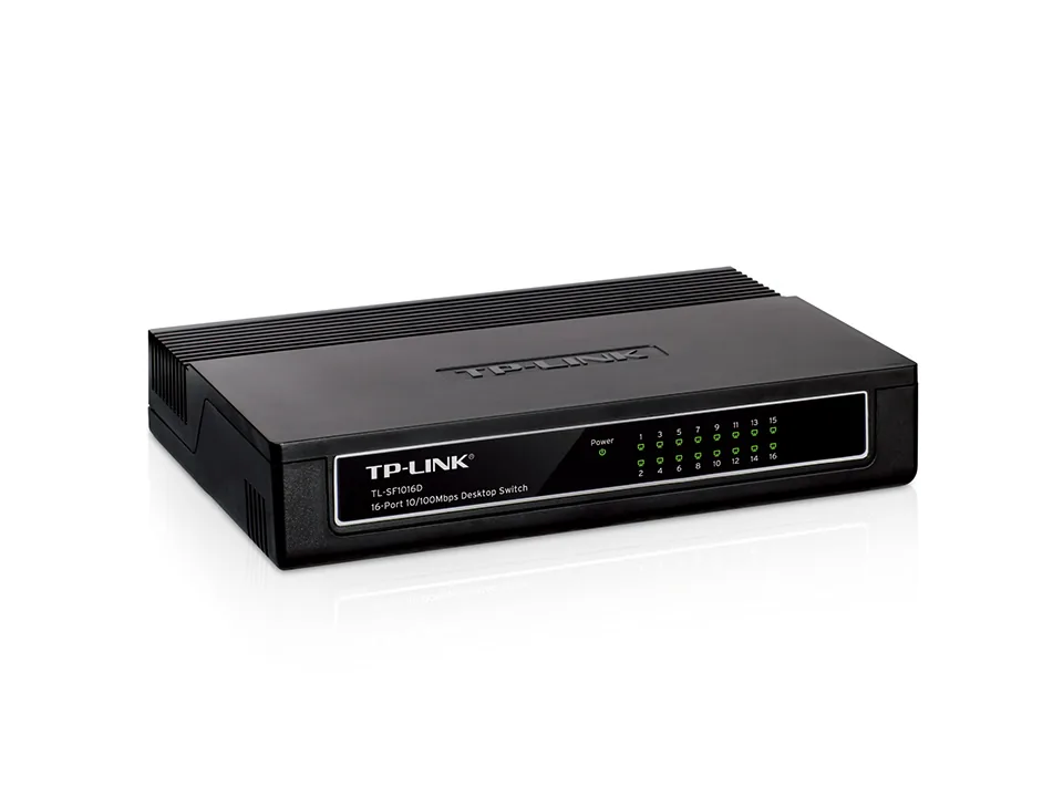 מתג TP-Link TL-SF1016D 16 יציאות לבן-כתום – מבט נוסף