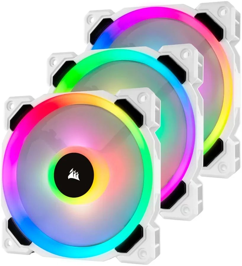 ערכת 3 מאווררים למארז Corsair LL120 RGB with Lighting Node PRO לבן