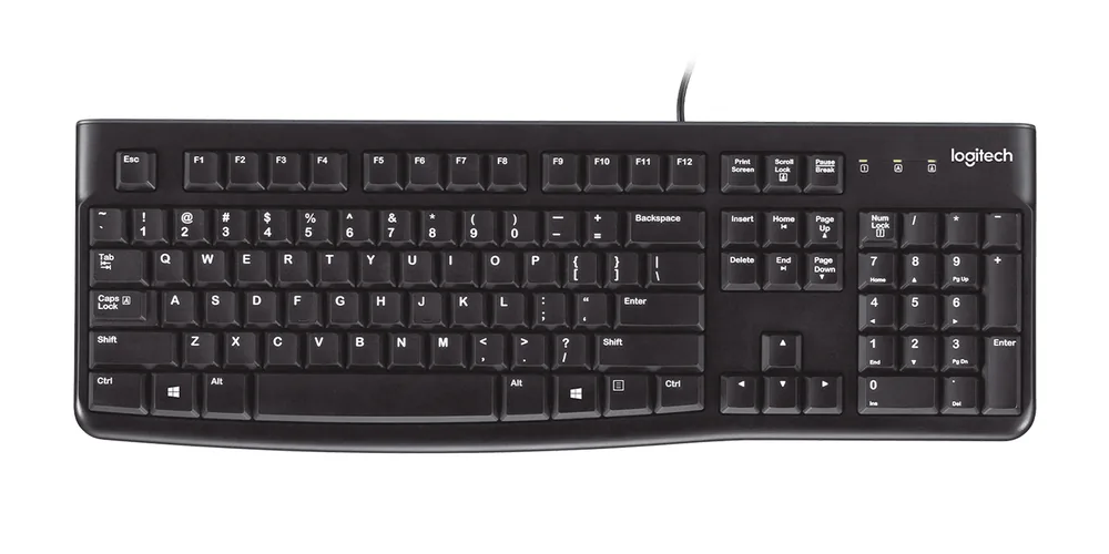 Проводная клавиатура Logitech K120 чёрная