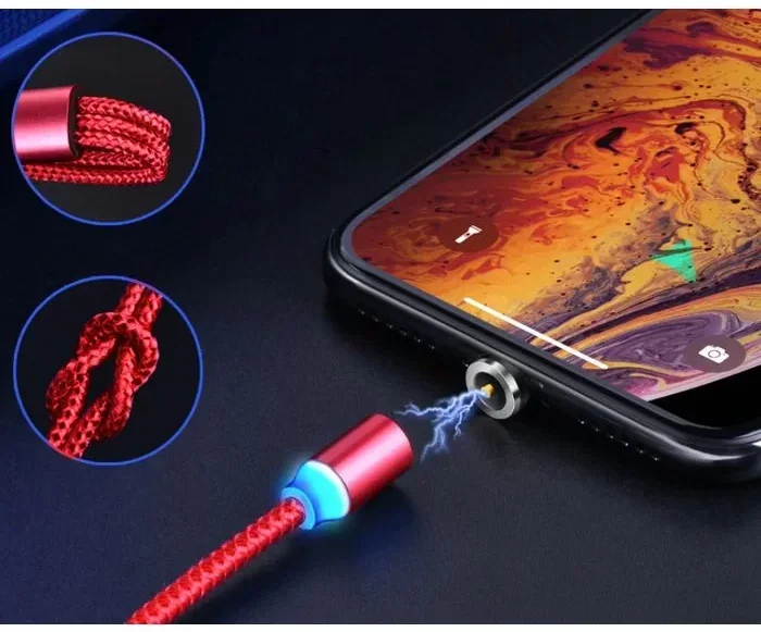 כבל טעינה עם מגנט Magnetic Type-C Charging 2m אדום