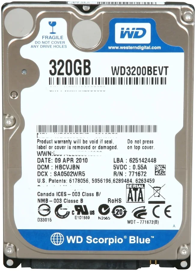 דיסק קשיח פנימי לנייד Western Digital WD3200BEVT