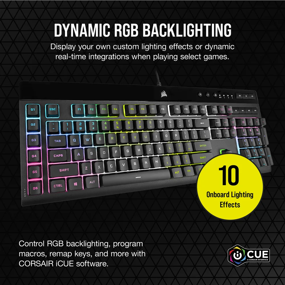 מקלדת גיימינג Corsair K55 RGB PRO XT שחור – פרטים נוספים