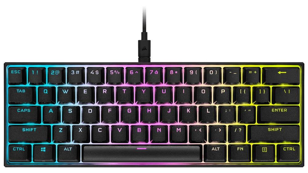 Corsair K65 RGB MINI 60% CHERRY MX Red Gaming Keyboard – Black