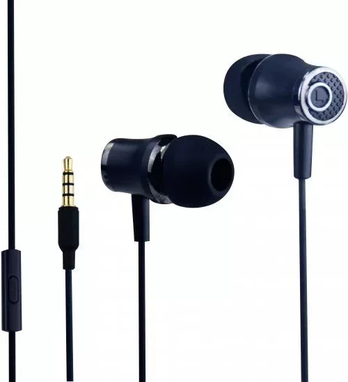 In-Ear Stereo Headphones with Microphone Silver Line FDH-105 Black