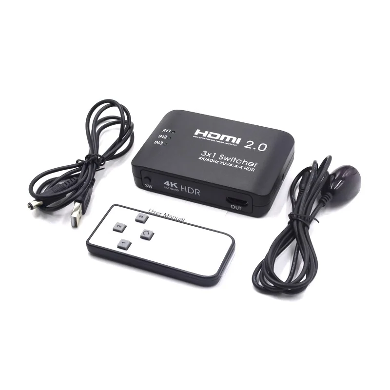 Переключатель HDMI Gold Touch HQ HDMI2.0 Switch 3Ports With RC 4K Ultra HD HDR
