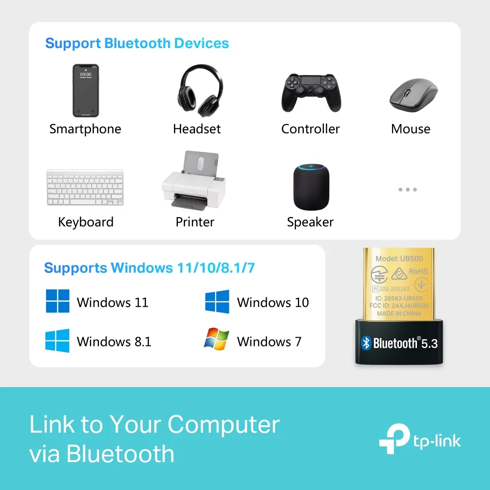 TP-Link UB500 Tiny USB Bluetooth Adapter, Black – additional view