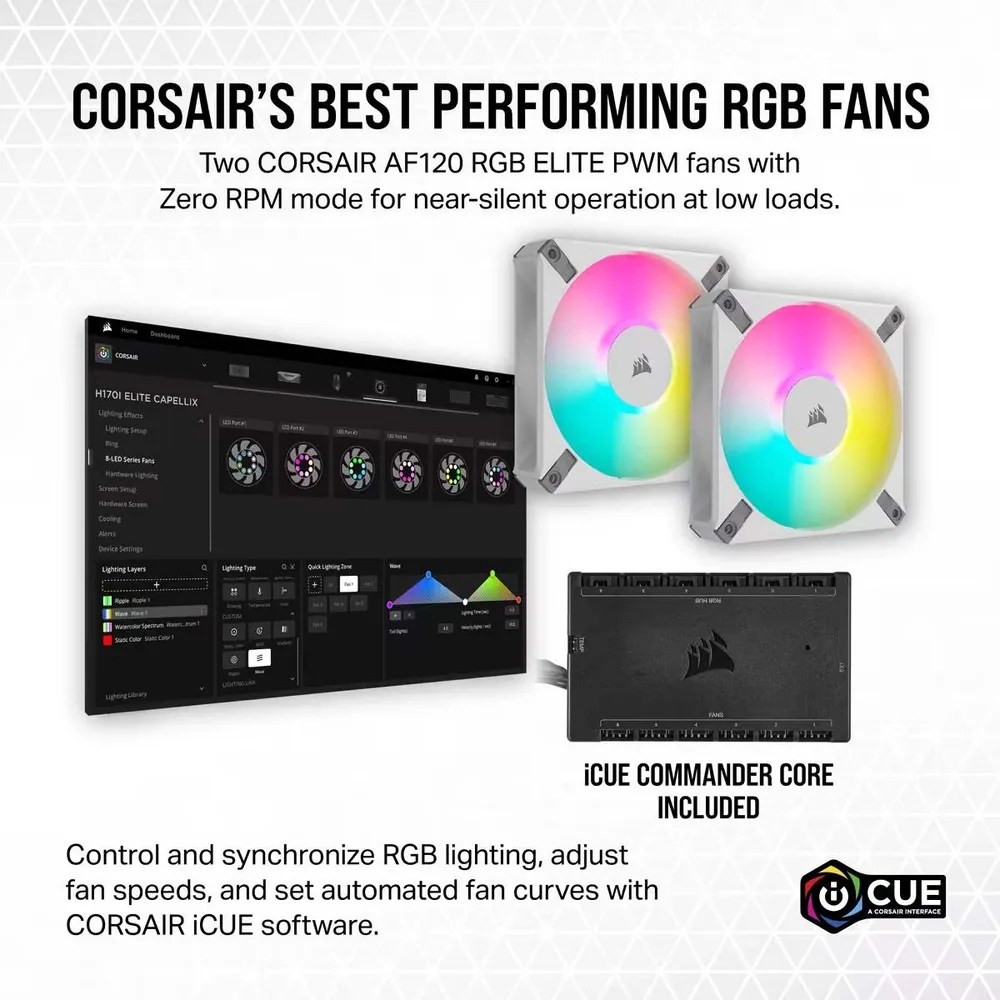 קירור נוזלי Corsair iCUE H100i ELITE CAPELLIX XT לבן – פרטים נוספים