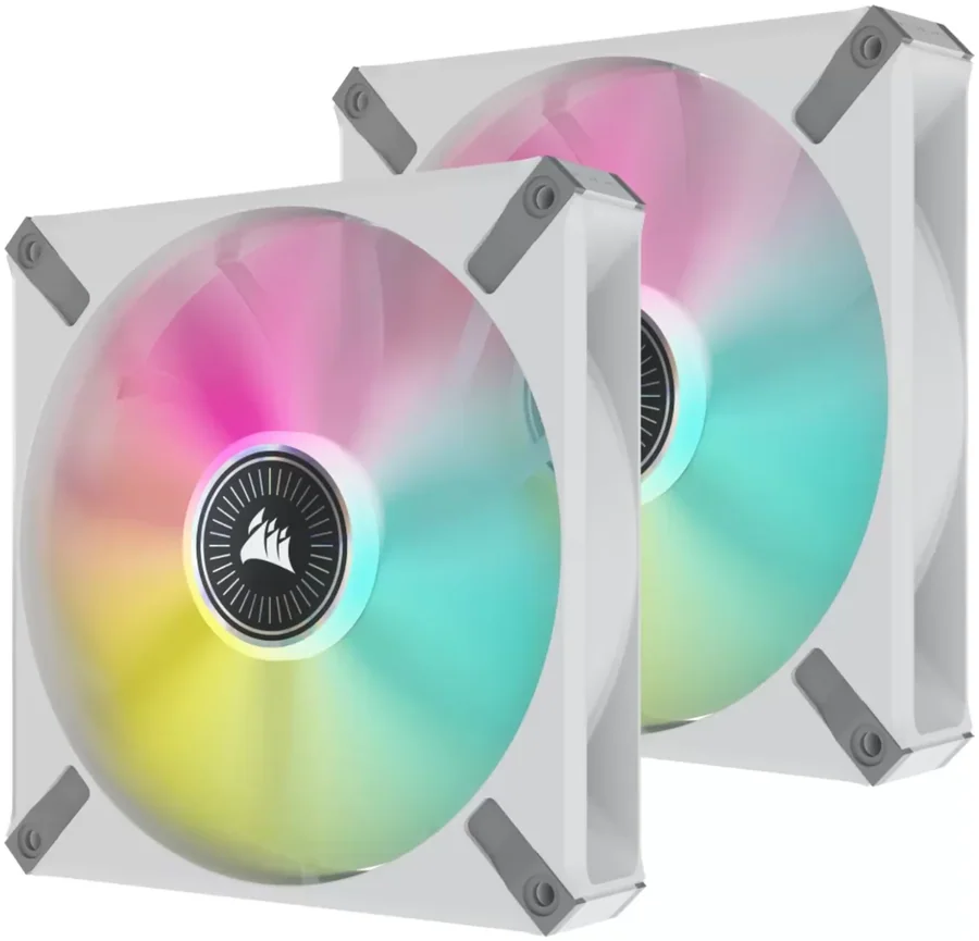 Corsair iCUE ML140 RGB ELITE Dual Fan Kit with Lighting Node CORE White