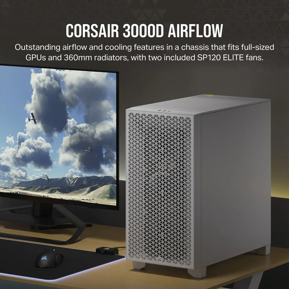 Corsair 3000D AIRFLOW White Case – Additional View