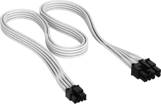 Кабель Corsair Premium Individually Sleeved PCIe Cable (Single Connector) Type 5 Gen 5 белый