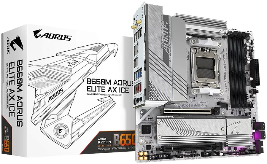 לוח אם Gigabyte B650M AORUS ELITE AX ICE