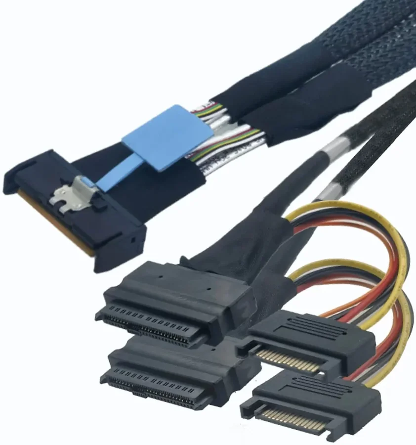 Кабель IPPON MCIO X8 to 2xSFF-8639 U.2 65cm Cable