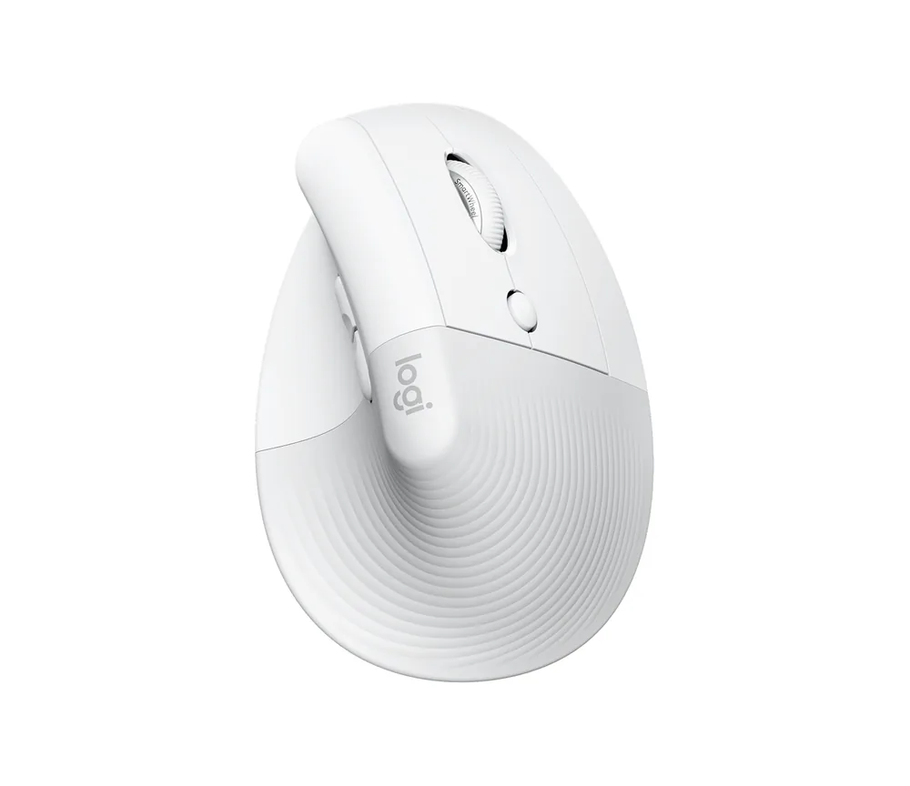עכבר ארגונומי אלחוטי Logitech Lift Vertical לבן-אפור