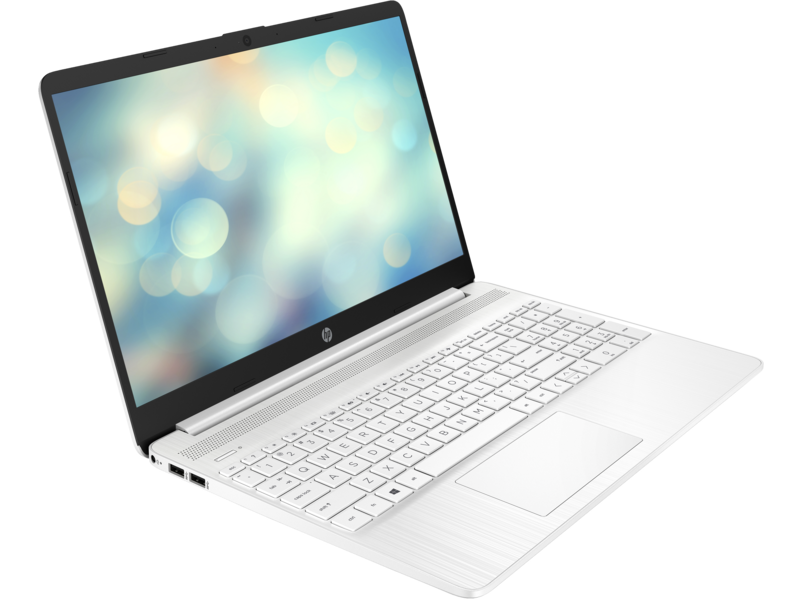 19C1 - HP 17-inch Laptop PC (15, Touch, Snowflake White, HD cam, no ODD, NO FPR) Freedos, Left facin