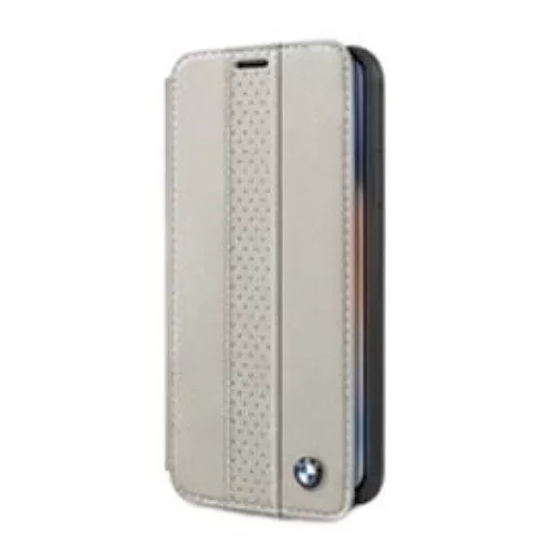 CG Mobile BMW Perforated Center Stripe iPhone X/XS Genuine Leather Book Case, Black