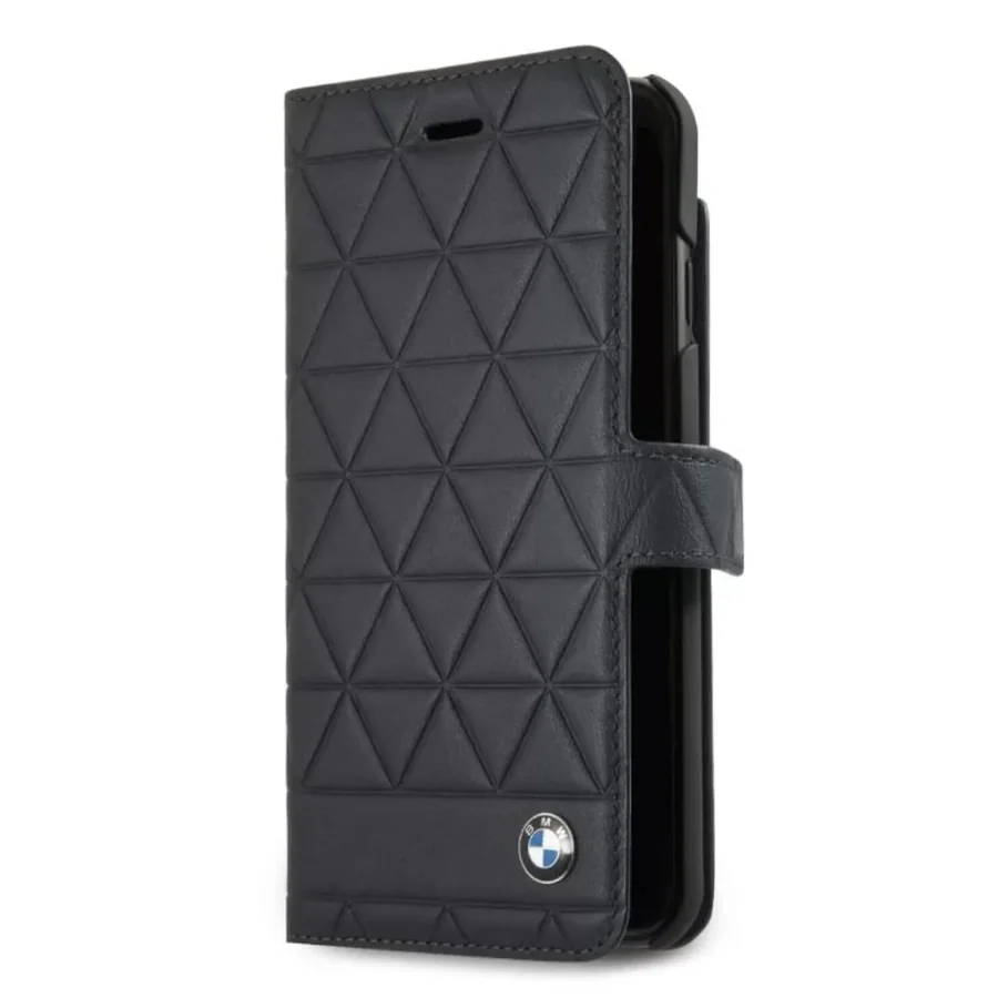 CG Mobile BMW Embossed Hexagon Galaxy S9 Genuine Leather Book Case, Black