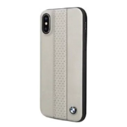 CG Mobile BMW Perforated Center Stripe iPhone X/XS Taupe Genuine Leather Case
