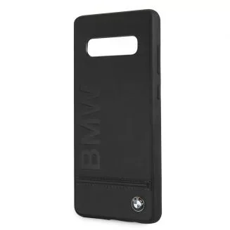 כיסוי קשיח מעור אמיתי CG Mobile BMW Signature Logo Imprint Galaxy S10 Plus שחור