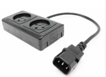 Разветвитель питания для ИБП GENERIC UPS Power Splitter C14 to 2 Israeli Sockets чёрный