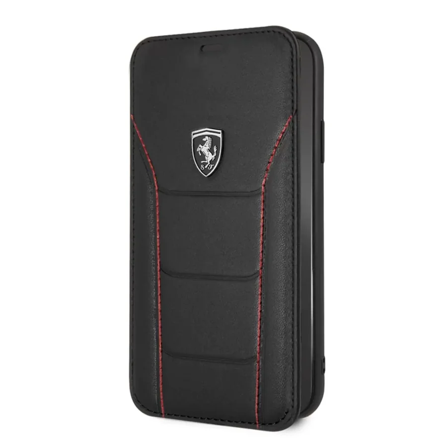 כיסוי ספר מעור אמיתי CG Mobile Ferrari Heritage 488 iPhone XR שחור
