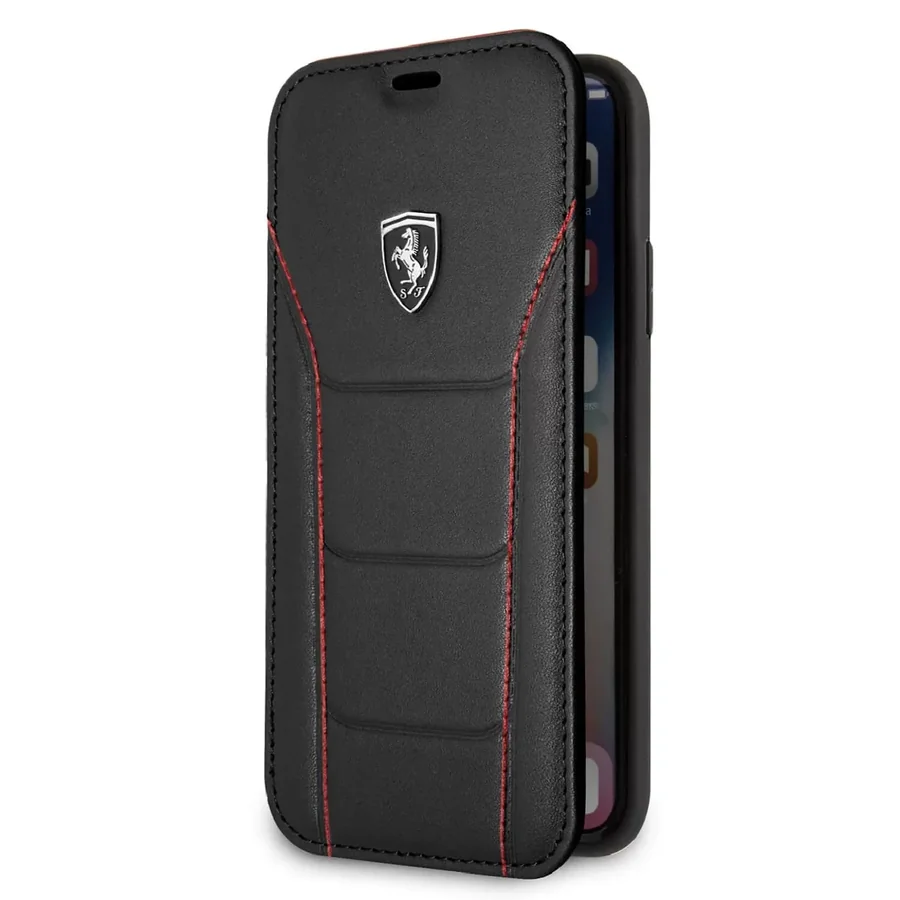 כיסוי ספר מעור אמיתי CG Mobile Ferrari Heritage 488 iPhone XS Max שחור