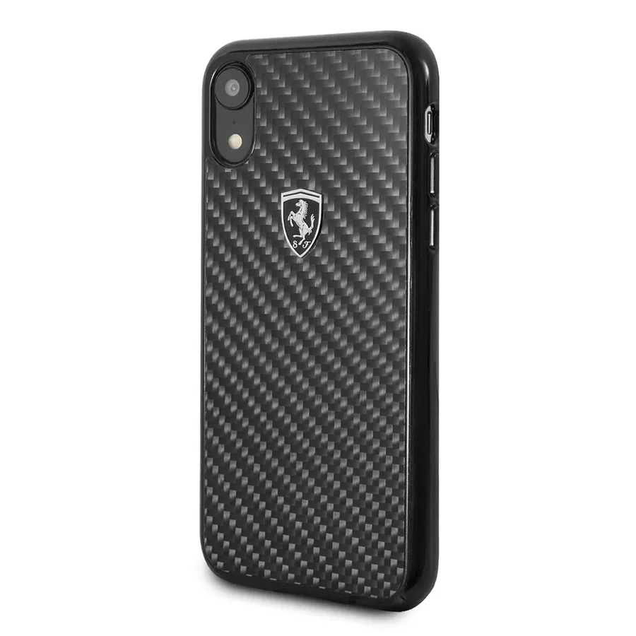 Жесткий карбоновый чехол CG Mobile Ferrari Heritage Real Carbon iPhone XR, черный