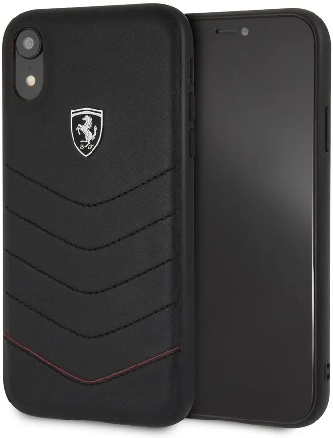 CG Mobile Ferrari Off Track Quilted Leather Hard Case iPhone XR Black