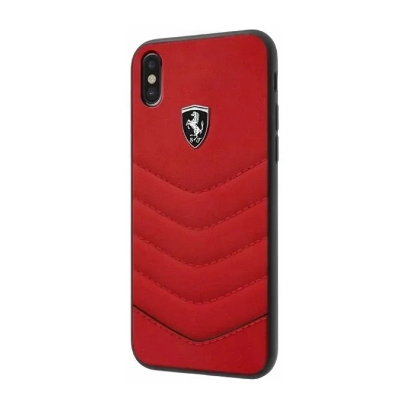 Жесткий чехол из натуральной кожи для iPhone CG Mobile Ferrari Heritage Quilted iPhone X/XS красный