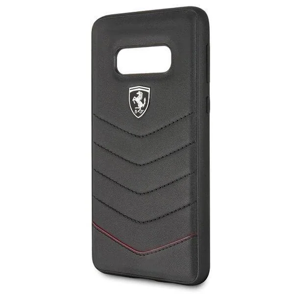 כיסוי קשיח מעור אמיתי CG Mobile Ferrari Heritage Quilted Galaxy S10e שחור