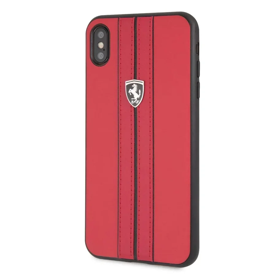 Жесткий чехол из искусственной кожи для iPhone CG Mobile Ferrari Off Track Vertical Stripes iPhone X/XS красный