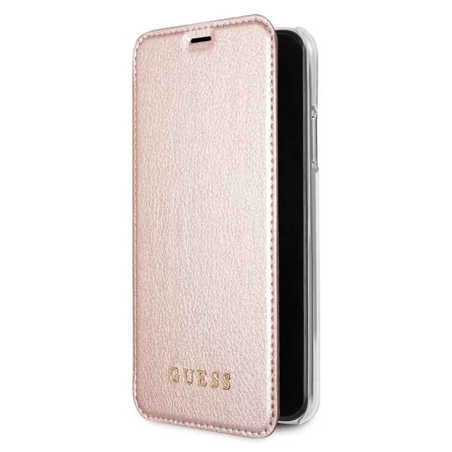 כיסוי ספר CG Mobile GUESS Iridescent iPhone XR רוז גולד