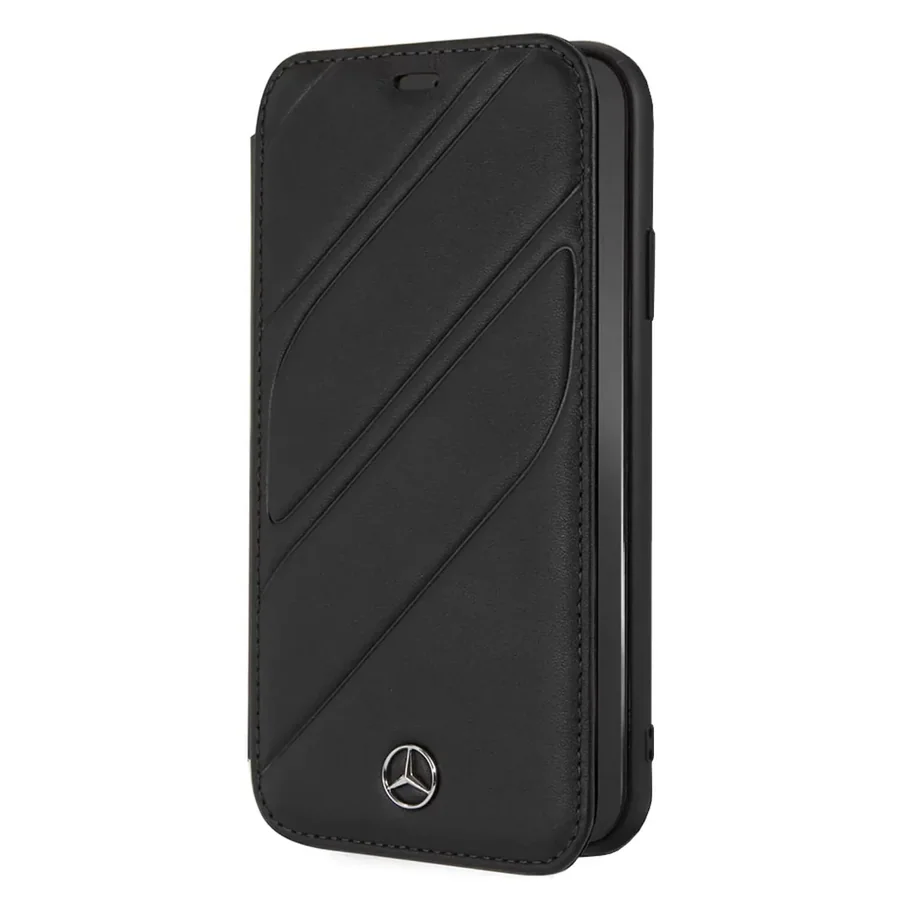 כיסוי ספר מעור CG Mobile Mercedes-Benz New Organic iPhone XR שחור