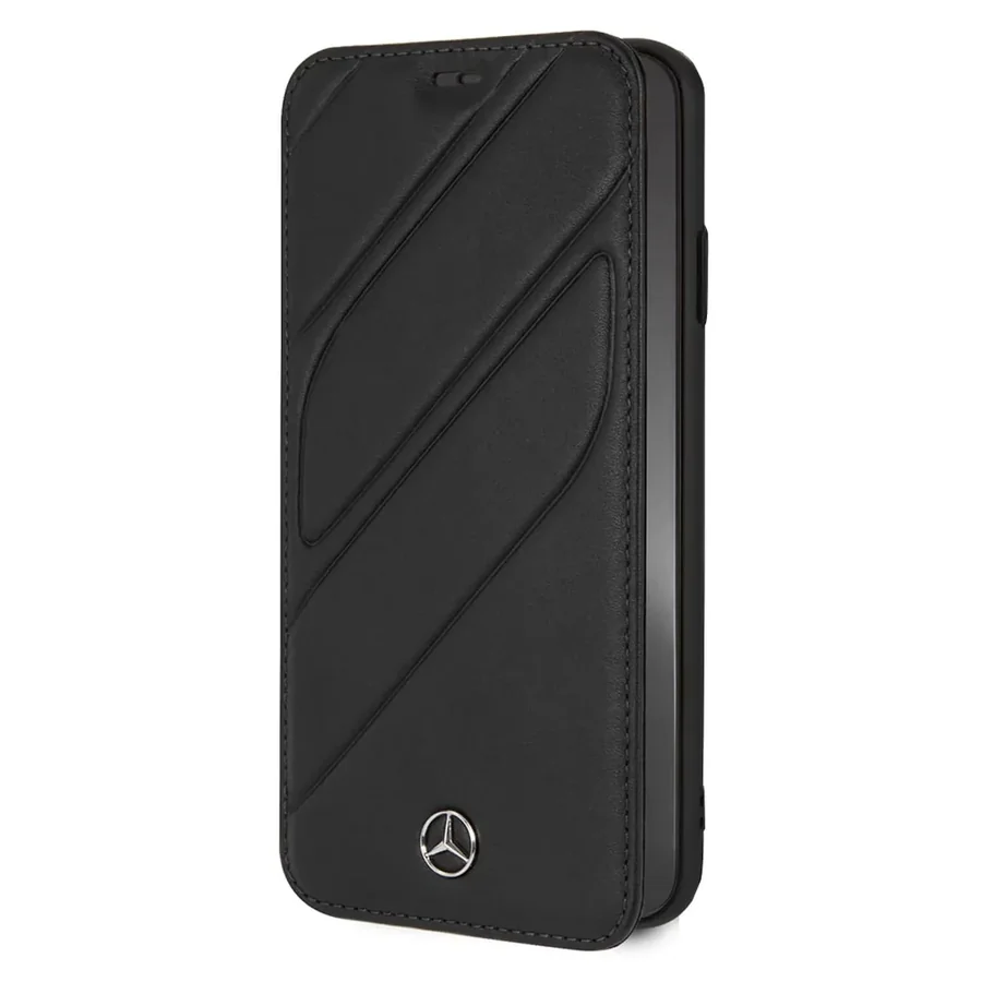 כיסוי ספר מעור CG Mobile Mercedes-Benz New Organic iPhone XS Max שחור