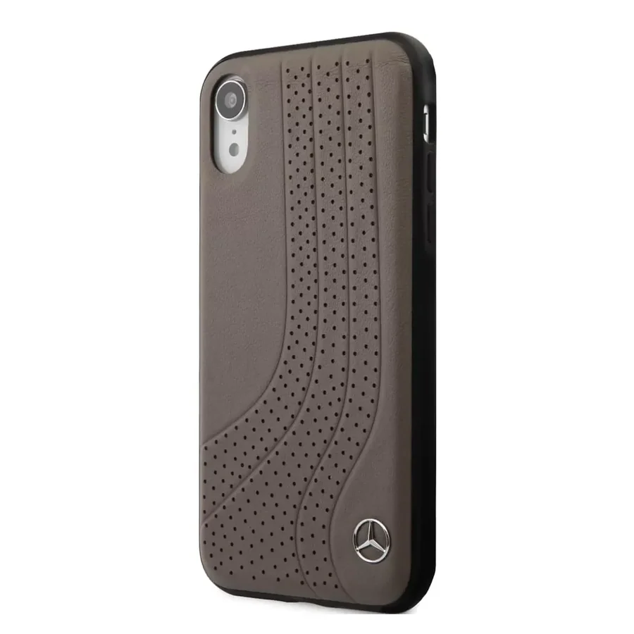 כיסוי קשיח מעור אמיתי CG Mobile Mercedes-Benz New Bow 1 iPhone XR חום