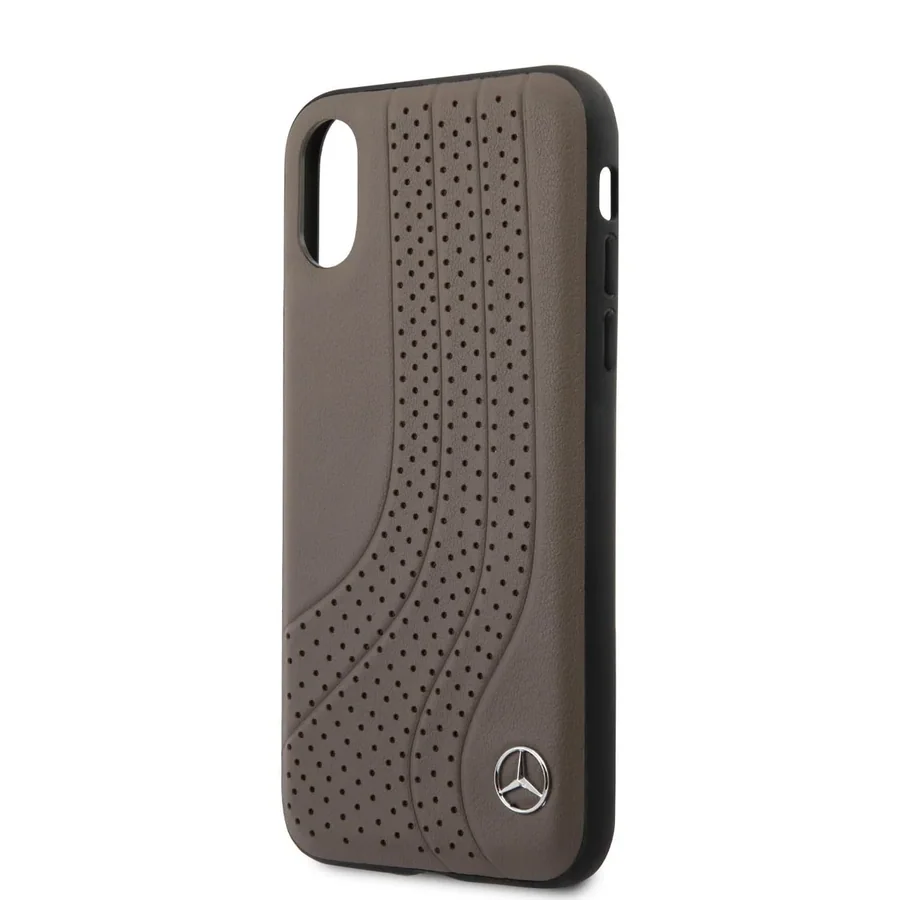 CG Mobile Mercedes-Benz New Bow 1 iPhone X/XS Brown Genuine Leather Hard Case