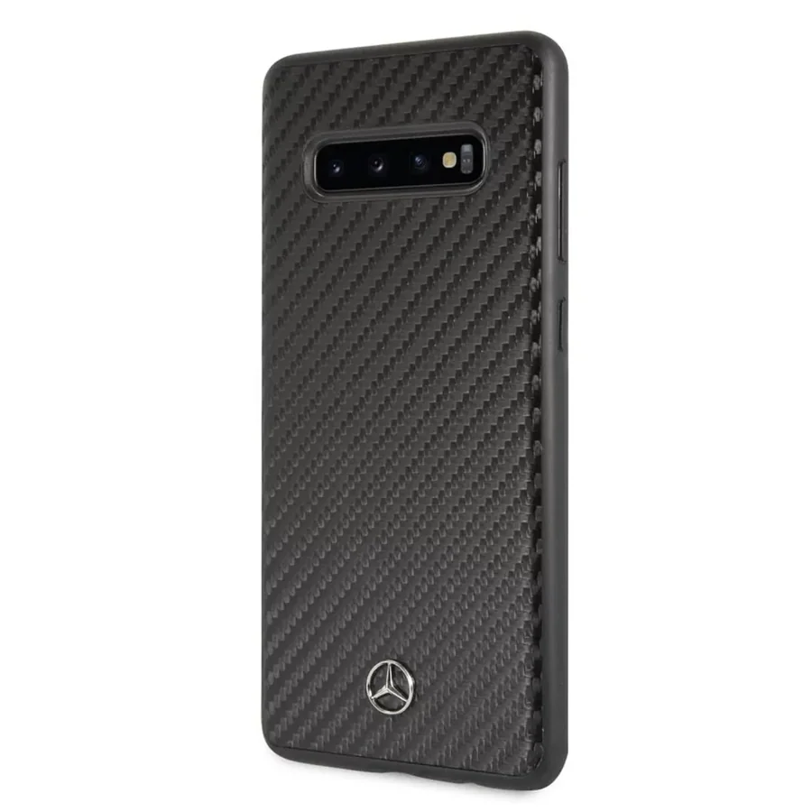 כיסוי קשיח מעור סינטטי CG Mobile Mercedes-Benz Dynamic Line Galaxy S10+ שחור