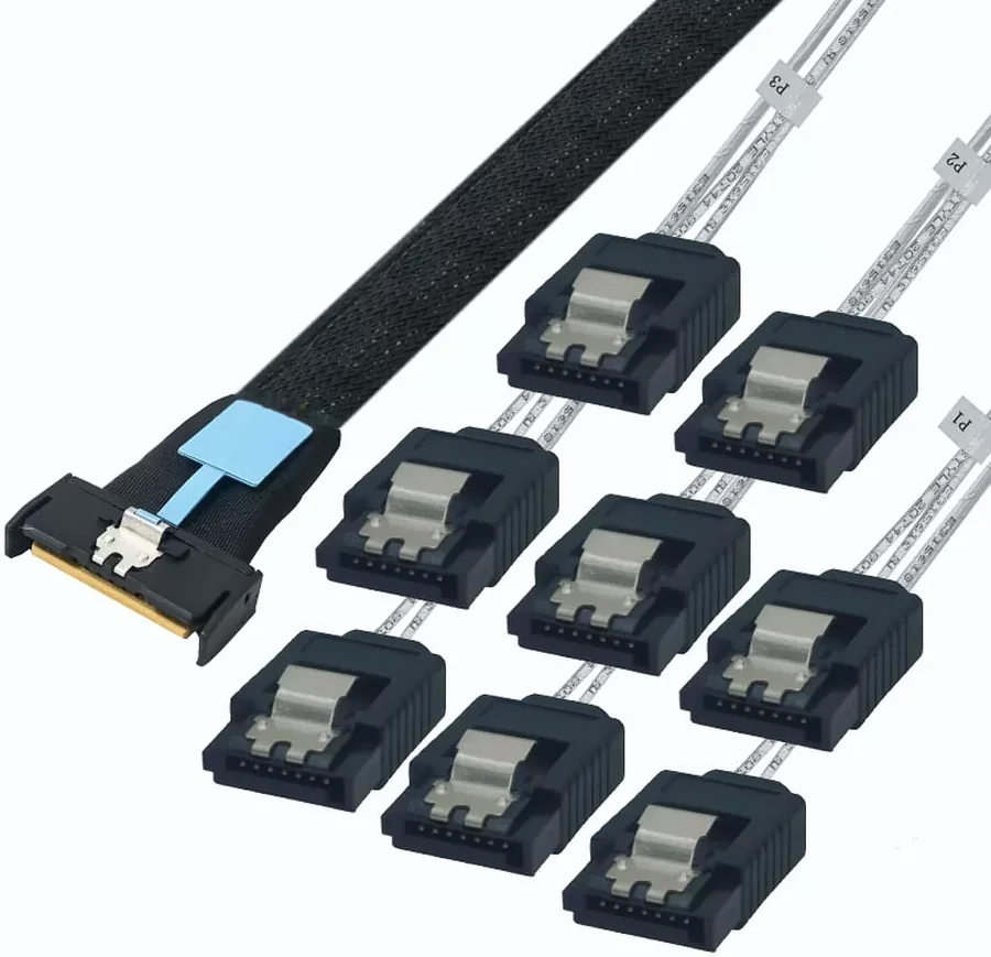 כבל IPPON MCIO X8 to 8xSATA 50cm Data