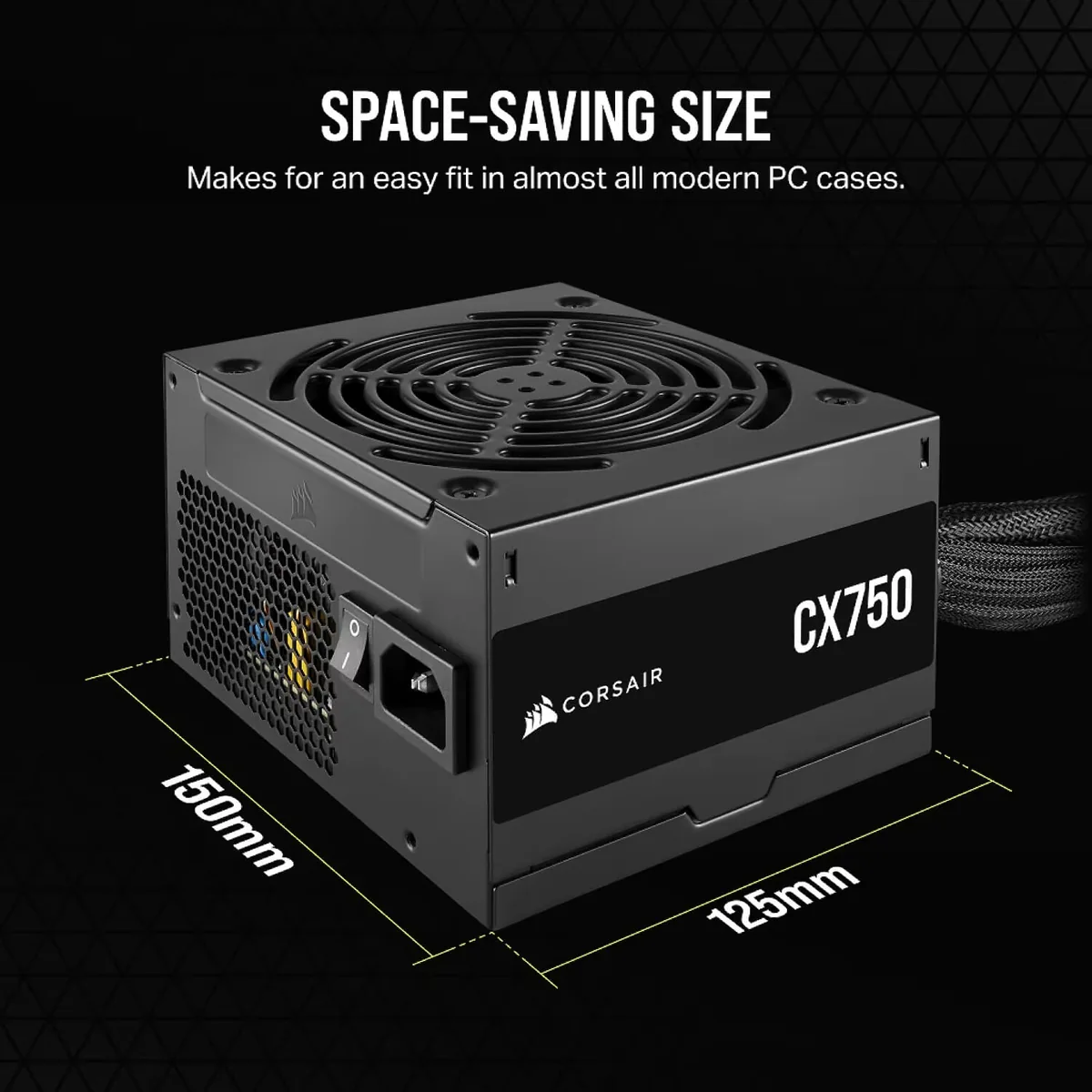ספק כוח Corsair CX750 80+ Bronze 750W שחור