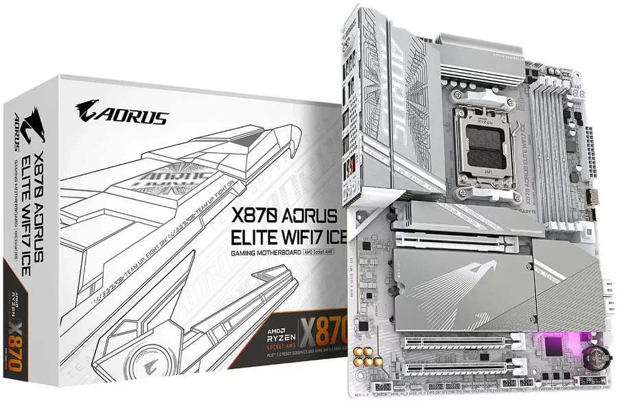 לוח אם Gigabyte X870 AORUS ELITE WIFI7 ICE