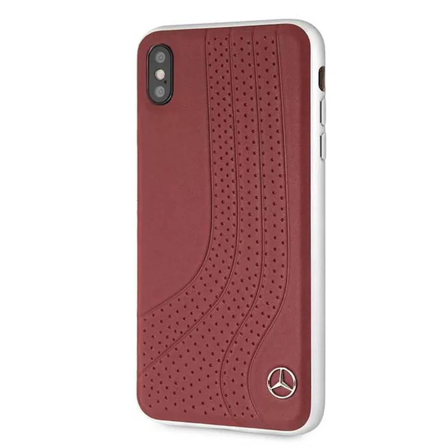 כיסוי קשיח מעור אמיתי CG Mobile Mercedes-Benz New Bow 1 iPhone XS Max אדום
