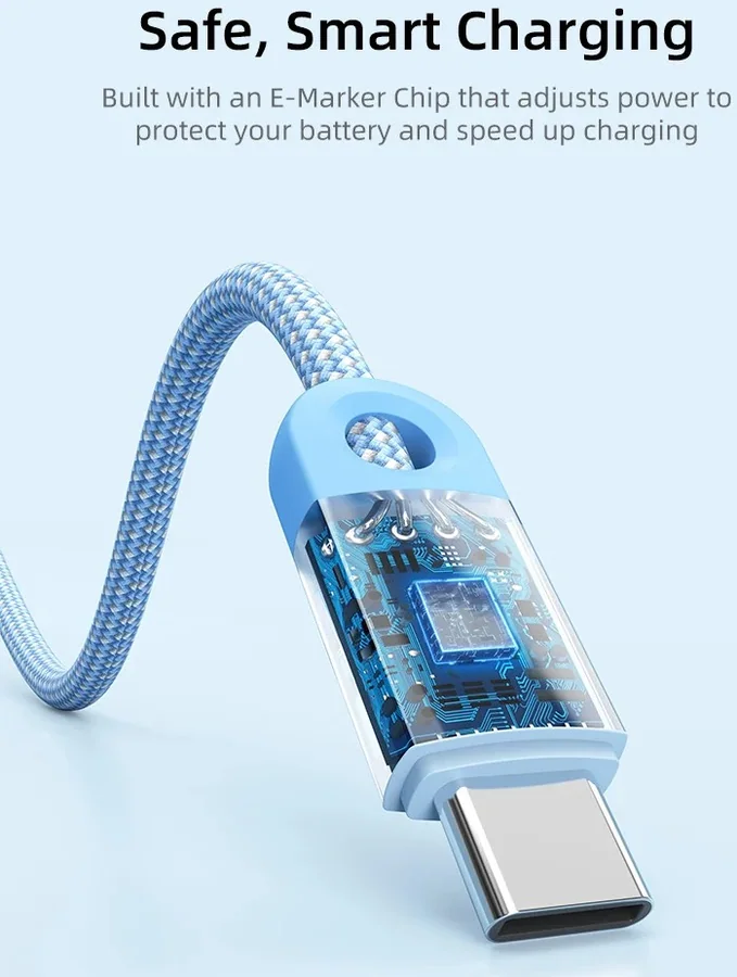 כבל CABLETIME USB-C 100W Charging Cable 1m כחול