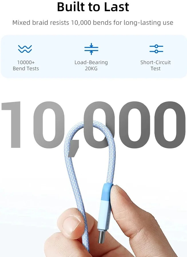 כבל CABLETIME USB-C 100W Charging Cable 1m כחול
