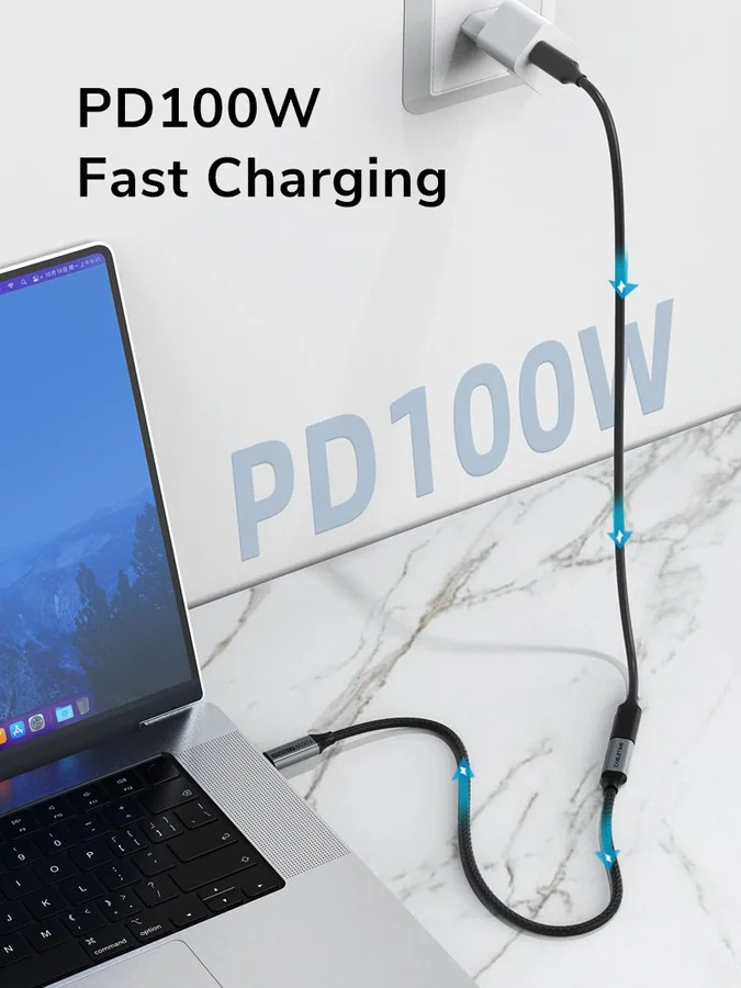 מאריך USB CABLETIME USB-C (M) to USB-C (F) USB3.1Gen2 10Gbps PD100W