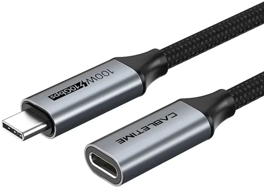 מאריך USB CABLETIME USB-C (M) to USB-C (F) USB3.1Gen2 10Gbps PD100W