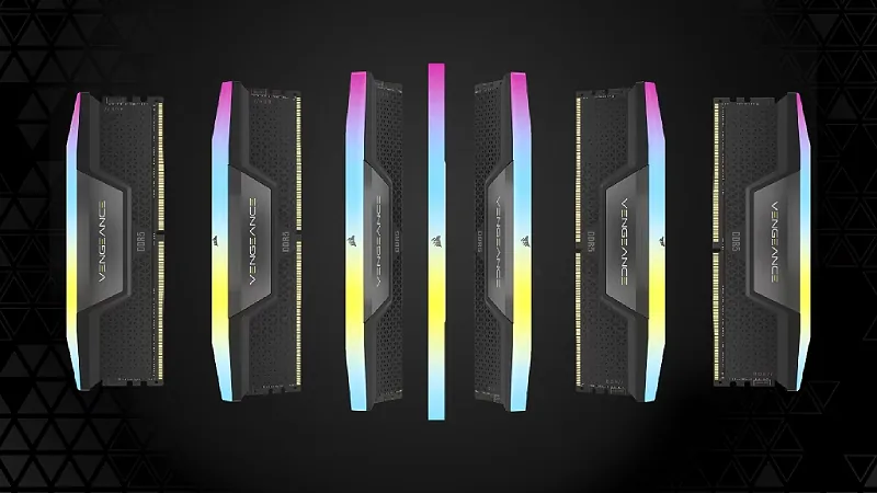 Computer RAM sticks with RGB lighting.