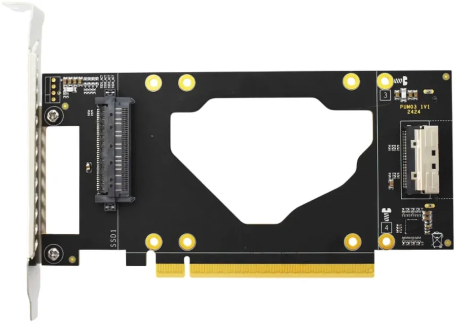 IPPON PCIe5.0 x16 to 2xU.2 (SFF-8639) + MCIO x8 Expansion Card